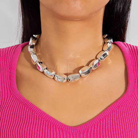 Alloy & CCB Plastic Beaded Necklaces FS-WG4655B-22-1