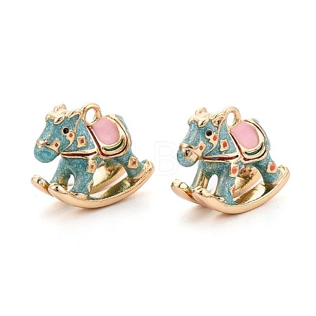 Brass Enamel Pendants KK-T081-16E-G-1
