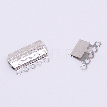 316 Surgical Stainless Steel Box Clasps STAS-WH0009-04P-1
