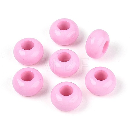 Opaque Acrylic European Large Hole Beads SACR-N019-03G-1