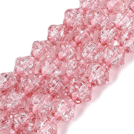 Transparent Crackle Glass Beads Strands GLAA-Q115-04A-07-1