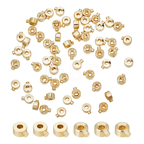 60Pcs Brass Crimp Beads KK-AR0003-26-1