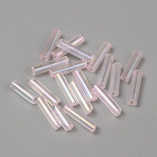 300Pcs Transparent Glass Round Bugle Beads GLAA-WH0015-74C-1