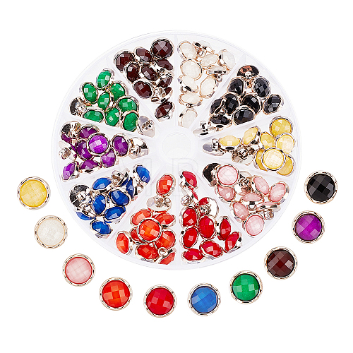 100Pcs 10 Colors Pearlized Resin Shank Button DIY-NB0008-50-1