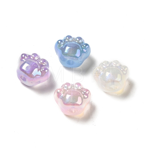 UV Plating Rainbow Iridescent Acrylic Beads PACR-M002-08-1