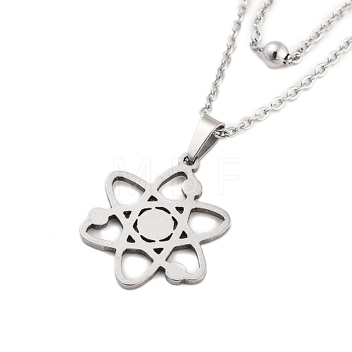 Stainless Steel Pendants Necklaces NJEW-U003-01G-P-1