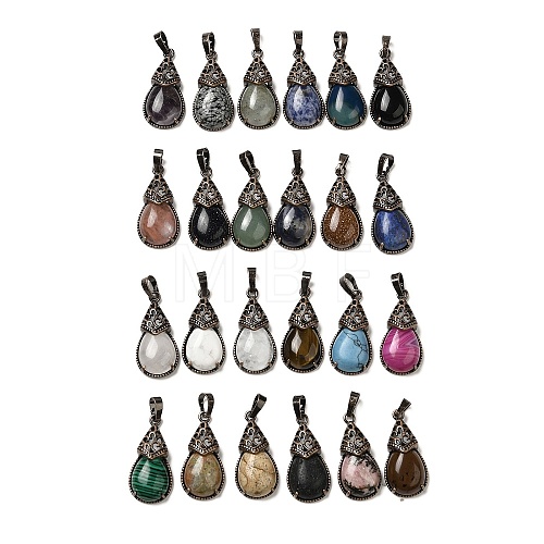 Natural & Synthetic Mixed Gemstone Pendants G-H065-01R-1