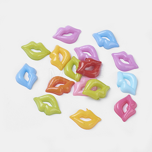 Acrylic Lip Shaped Cabochons BUTT-E024-A-M-1