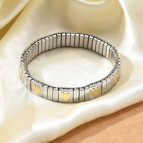 304 Stainless Steel Stretch Bracelets BJEW-U015-03G-01-1