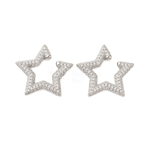 Star Cubic Zirconia Cuff Earrings KK-A228-06P-1