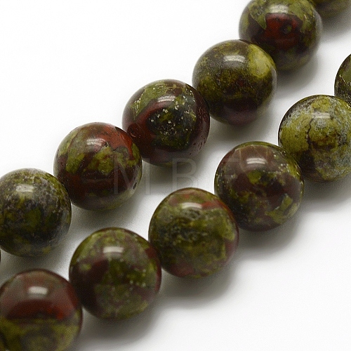 Natural Dragon Blood Beads Strands G-G735-34-8mm-1