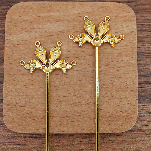 Flower Alloy Hair Sticks Findiong PW-WG86263-01-1