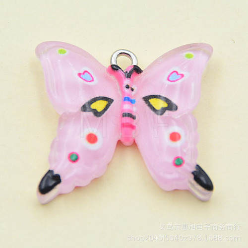 Transparent Resin Pendants RESI-G046-02P-02-1