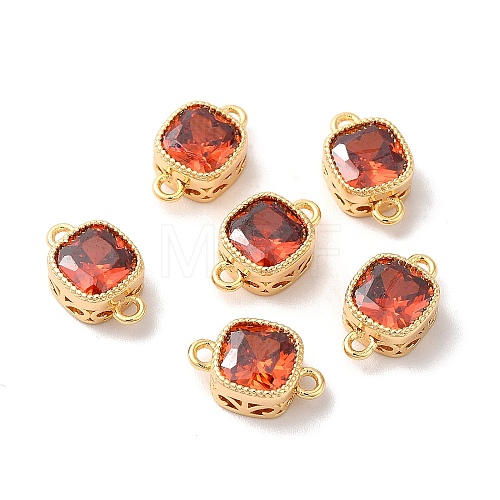Real 18K Gold Plated Brass Cubic Zirconia Links Connectors KK-M243-04G-03-1