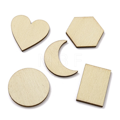 100Pcs Unfinished Wood Pendants WOOD-XCP0001-90-1