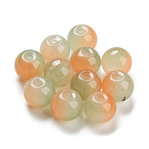 Two Tone Spray Painting Glass Beads GLAA-L046-03B-1