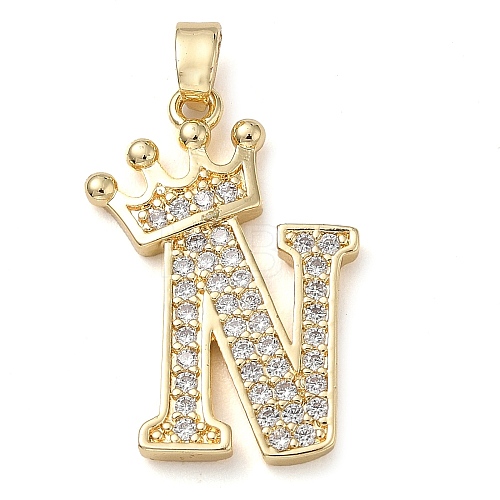 Rack Plating Brass Micro Pave Cubic Zirconia Pendants KK-D535-01N-RS-1