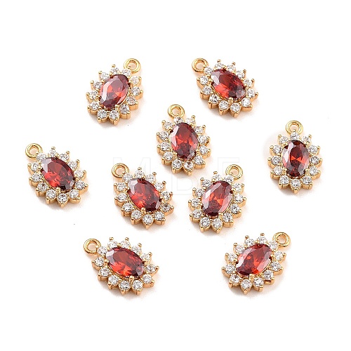 Real 18K Gold Plated Brass Micro Pave Cubic Zirconia Charms ZIRC-Z023-04C-NR-1