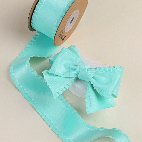 10 Yards Polyester Ruffled Ribbons PW-WG29113-15-1