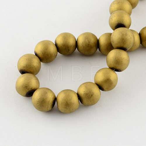 Non-magnetic Synthetic Hematite Beads Strands G-Q933-8mm-07-1