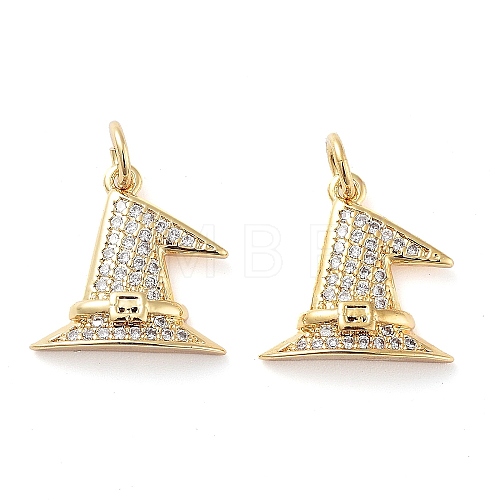 Rack Plating Brass Micro Pave Clear Grade AAA Cubic Zirconia Pendants KK-M280-06G-1