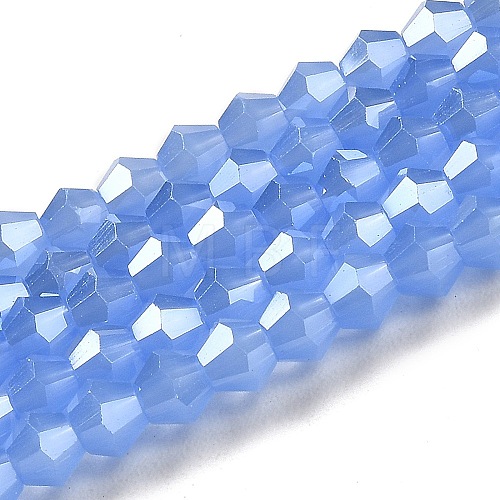 Imitation Jade Electroplate Glass Beads Strands EGLA-F029-J4mm-A04-1