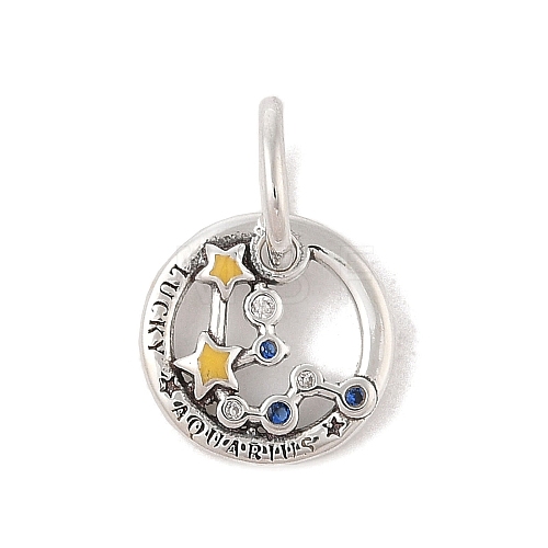 Luminous 925 Sterling Silver Rhinestone Constellation Charms STER-H114-01AS-03-1