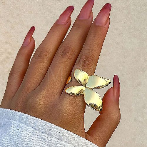 Alloy Open Cuff Rings for Women RJEW-S412-04G-02-1