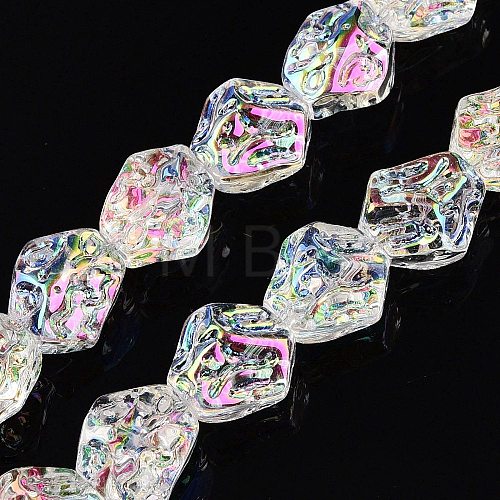 Electroplate Glass Beads Strands EGLA-N012-08D-1