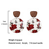 Transparent Acrylic Wood Dangle Stud Earrings FS-WG0124A-01-2