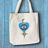 6Pcs 6 Style Hamsa Hand/Heart with Evil Eye Computerized Embroidery Cloth Iron on Sequins Patches DIY-HY0001-50-5