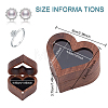 Heart Wood Ring Storage Boxes CON-WH0087-50-2