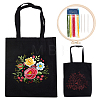 DIY Flower Pattern Tote Bag Embroidery Making Kit DIY-WH0349-21C-1