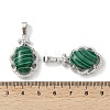 Synthetic Malachite Oval Pendants G-NH0025-15P-18-3