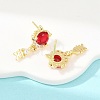 Brass Micro Pave Cubic Zirconia Dangle Stud Earrings EJEW-F405-24G-05-5
