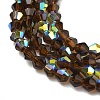 Electroplate Transparent Glass Beads Strands EGLA-K015-18V-3