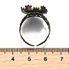 Antique Bronze Brass Filigree Ring Components X-KK-E477-AB-NF-4