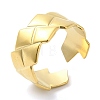 304 Stainless Steel Rhombus Open Cuff Ring for Women RJEW-I098-24G-1