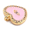 Golden Plated Brass Micro Pave Clear Cubic Zirconia Charms ZIRC-L097-033D-G-2