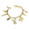 Vintage Alloy Hairdresser Tool Multi Charm Bracelets WGD715F-01-2