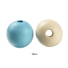 160 Pcs 4 Colors Summer Ocean Marine Style Painted Natural Wood Round Beads WOOD-LS0001-01E-3