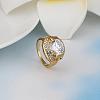 Trendy Real 18K Gold Plated Tin Alloy Cubic Zirconia Rings RJEW-BB14154-8A-2