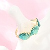 Brass Enamel Cuff Open Rings KK-CBA960E-16G-3