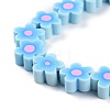Handmade Flower Polymer Clay Beads Strands CLAY-M003-07J-3