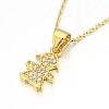 Human/Girl Real 18K Gold Plated Plated Alloy Micro Pave Cubic Zirconia Pendant Necklaces NJEW-H416-04G-2