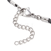 ABS Plastic Imitation Pearl Round Tassel Pendant Black Waxed Polyester Cord Necklaces for Women NJEW-JN05610-01-6
