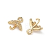 Brass Micro Pave Clear Cubic Zirconia Charms KK-P355-05G-2