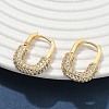 Brass Micro Pave Clear Cubic Zirconia Hoop Earrings EJEW-C182-07B-G-2