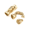 Rack Plating Brass Cubic Zirconia Fold Over Clasps KK-S379-18G-2