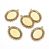 Tibetan Style Oval Alloy Pendant Cabochon Settings TIBEP-Q054-44AG-RS-2